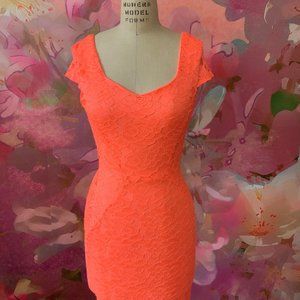 Neon Orange Lace dress - $10